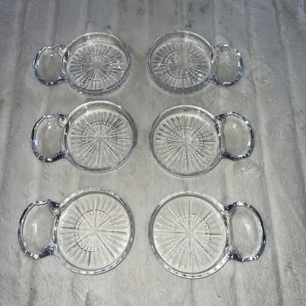 Fostoria American Lead Crystal Decorative Coaster Set of 6 5in spoon rest